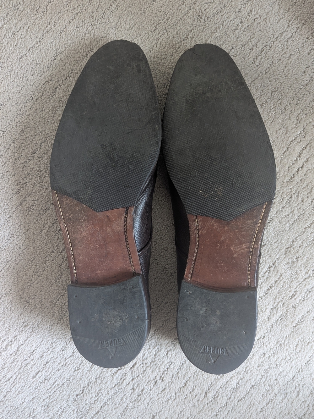 Made In England - Designed In France Men’s Dark Brown Calf Leather Derby Oxfords - Picture 7 of 9